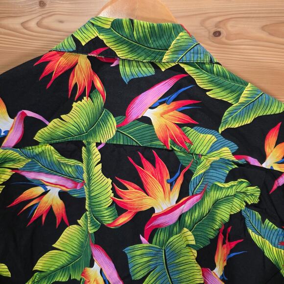 VTG Hilo Hattie Floral Bird Of Paradise Hawaiian Shirt Men Small - Picture 4 of 9